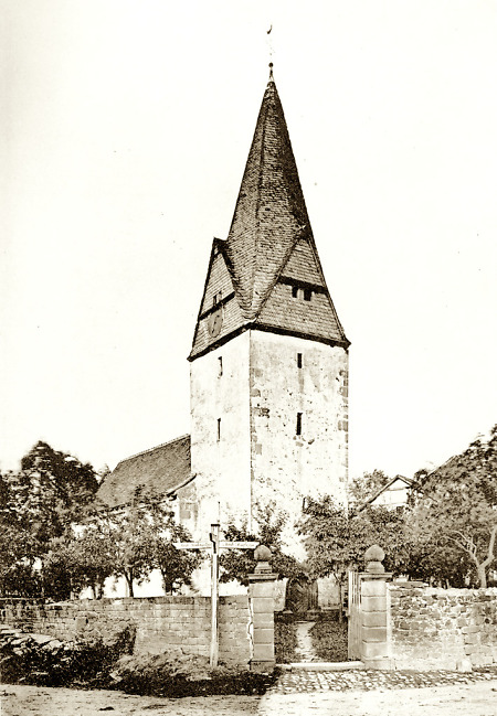 Die Kirche in Gondsroth von Westen, 1895