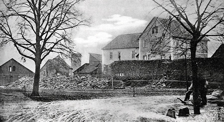 Abbruch der Stadtmauer in Fritzlar, 1868