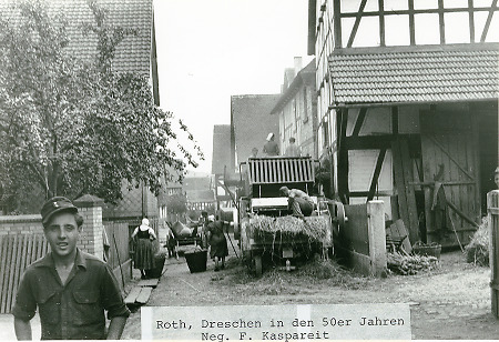 Dreschen in Roth, 1950er Jahre