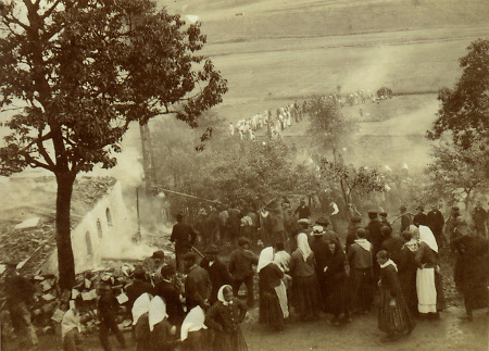 Brand der Brühlmühle in Brandoberndorf, August 1913