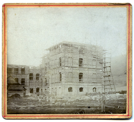 Baustelle der Oberrealschule in Marburg, 1898