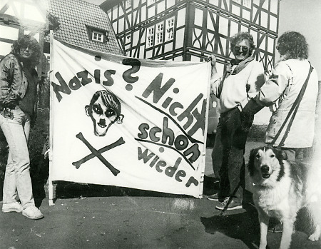 Demonstration gegen eine rechtsradikale Veranstaltung in Niederaula, 1988