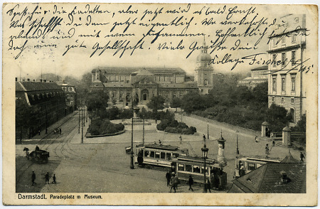Der Paradeplatz in Darmstadt, um 1913