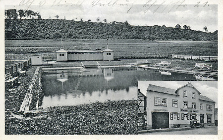Schwimmbad und Gasthaus von Brandoberndorf, vor 1940