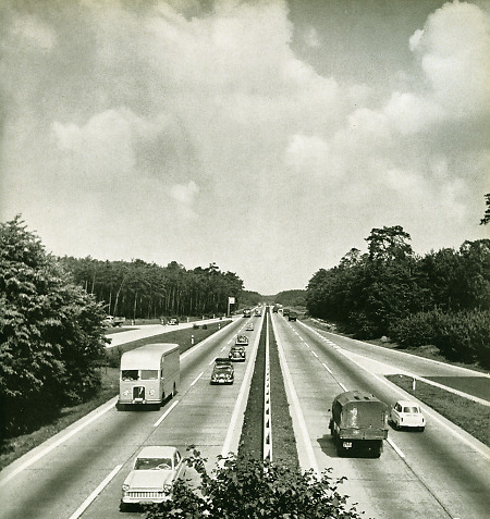 Die Autobahn bei Pfungstadt, um 1961