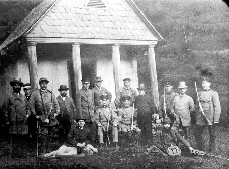 Jagdgesellschaft aus Oberroßbach, 1880er Jahre
