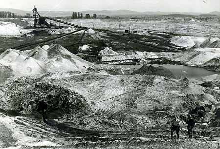 Der Braunkohletagebau bei Borken, 17. Juni 1955