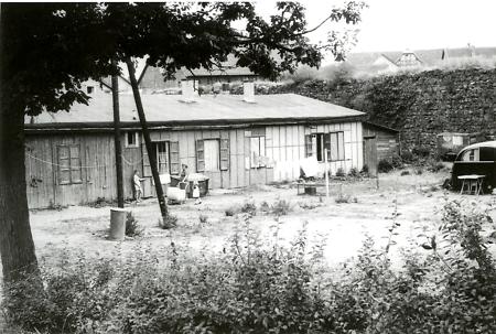 Flüchtlings- und Vertriebenenbaracken in Fritzlar, um 1950