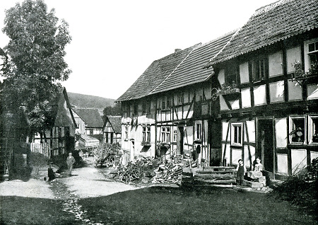 Fachwerkhäuser in Schwarzenborn, vor 1930
