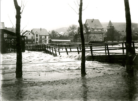 Starkes Hochwasser der Dill in Herborn, 1909
