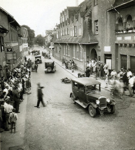 Motorradunfall in Bensheim, 8. Juli 1930