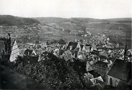 Blick vom Schloss auf die Marburger Altstadt, um 1875