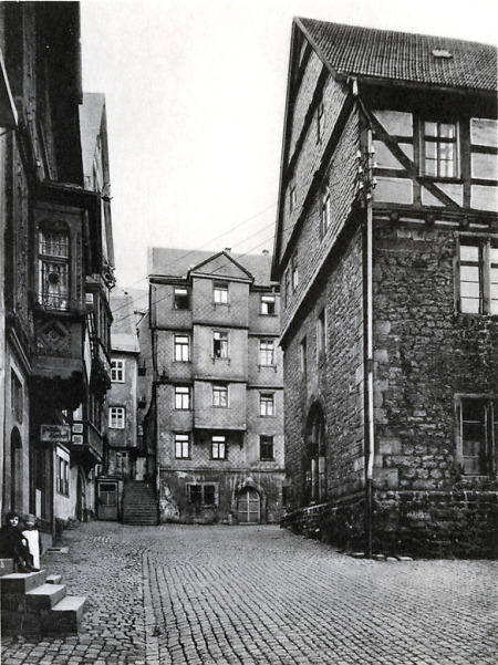 Der Schuhmarkt in Marburg, um 1875