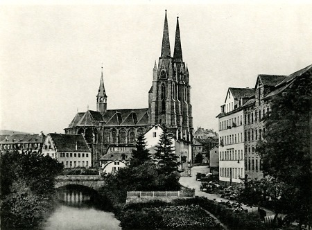 Blick vom Wehrdaerweg nach der Elisabethkirche. Nach einer Daguerreotypie, undatiert