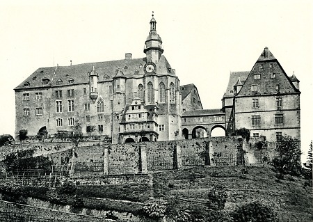 Landgrafenschloss vom Turm der Pfarrkirche aus, 1875