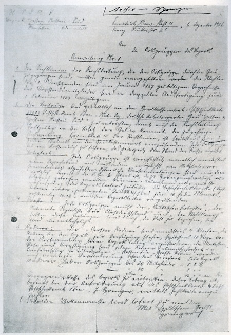 Handschriftlich hergestelltes Rundschreiben des Ortsgruppenleiters Pg. Sprenger 1926, 1926