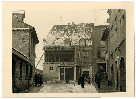Häuser im zerstörten Bensheim, Winter 1945-1946