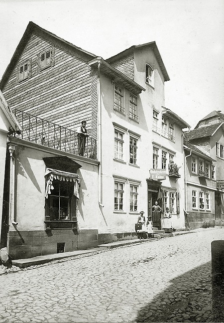 Wohnhaus und Arbeitsstätte des ersten Buchdruckers in Frankenberg, um 1885