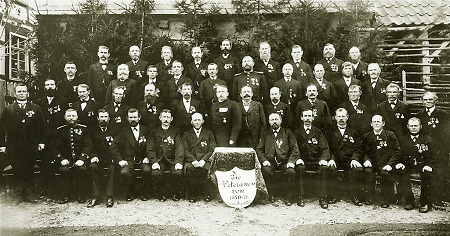 Aufnahme der Veteranen des deutsch-französischen Krieges in Frankenberg, 1895
