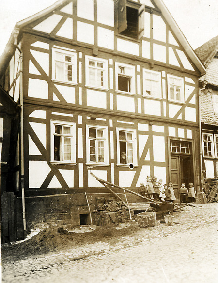 Haus in der Schmiedegasse in Frankenberg, um 1910