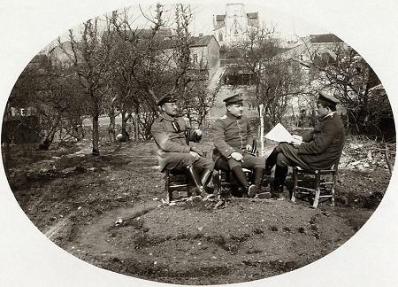 Drei Soldaten in Frankenberg, vor 1919