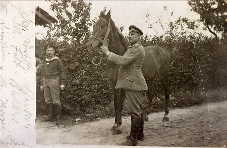 Unteroffizier aus Haubern beim Kriegseinsatz in Flandern, 1915