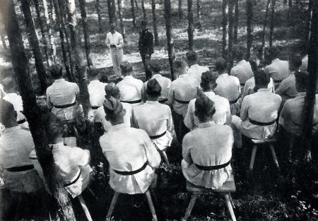 Unterricht im Freien beim Reichsarbeitsdienst, um 1939