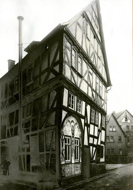 Fachwerkhaus in Gießen, um 1900