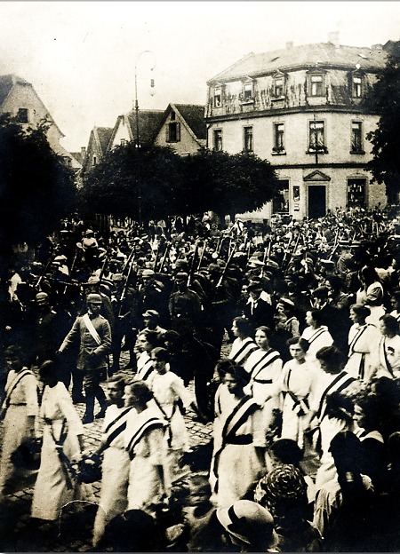 Mobilmachung in Gelnhausen im August, 1914