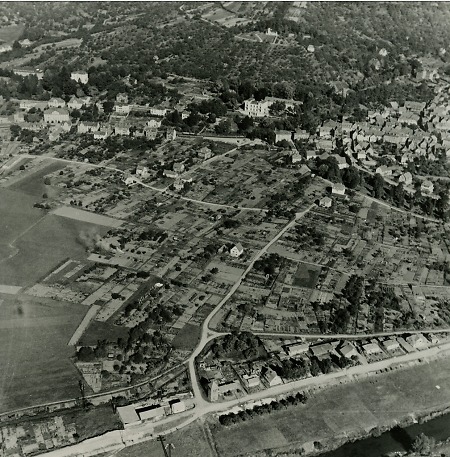 Luftaufnahme des westlichen Gelnhausen, um 1950