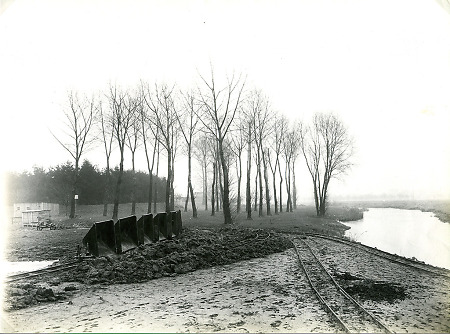 Bauarbeiten an der Kinzig bei Gelnhausen, um 1928