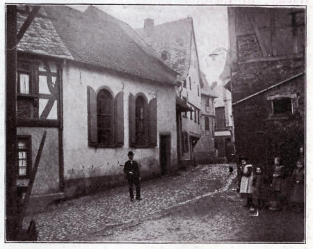 Die Synagoge in Camberg, um 1910