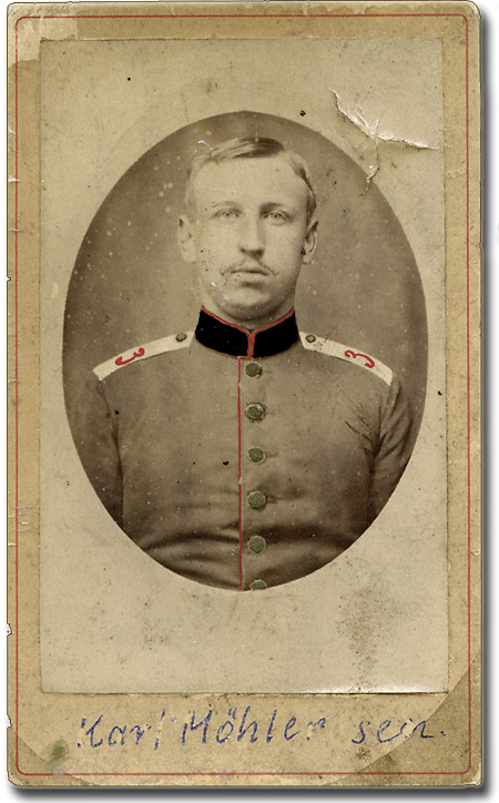 Junger Mann aus Camberg als Soldat, um 1883