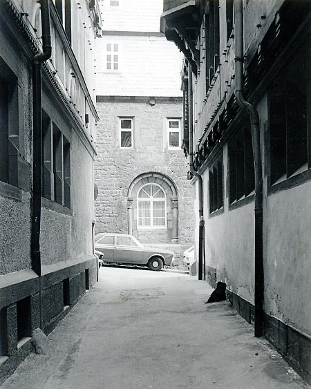 Marburg, Blick vom Rathaus zum Kilian, 1977