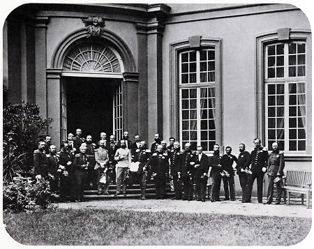 Die Teilnehmer des Deutschen Fürstenkongresses in Frankfurt, 1863