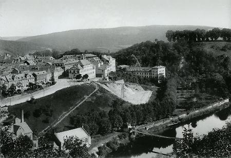 Blick auf auf Westseite der Stadt Weilburg von Norden, um 1910 ?