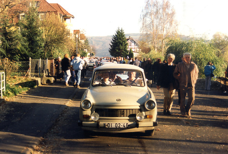 Verkehrschaos nach Grenzöffnung in Philippsthal, 12.11.1989
