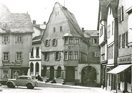Häusergruppe beim Trombetta-Haus in Limburg, 1939