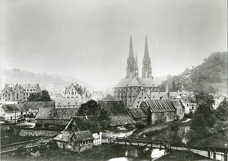Die Elisabethkirche in Marburg von Osten, 1880er Jahre