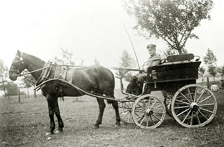 Junger Soldat aus Hachborn als Kutschenfahrer, vor 1914
