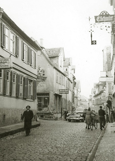 Straßenbild in Gelnhausen, 1951