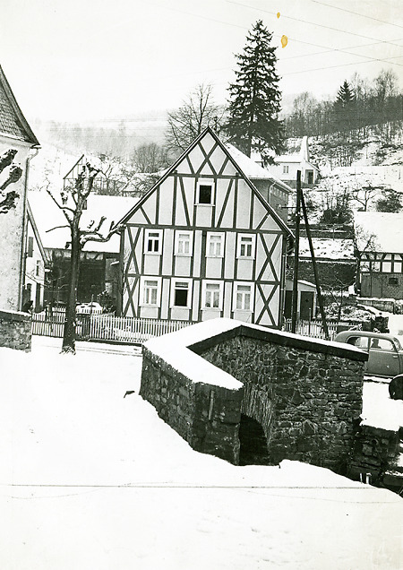 Winter in Rittershausen im Dillkreis, um 1970