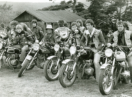 Motorradtreffen in Langenaubach im Dillkreis, um 1980