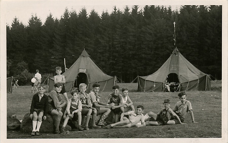Jungen im Zeltlager Heisterberg, 1950-1956