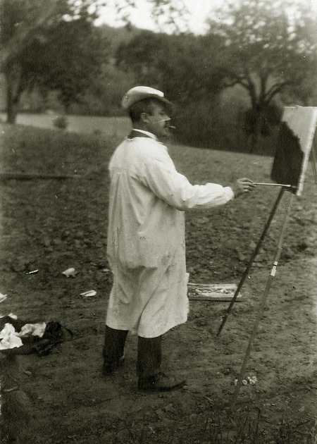 Der Maler August Wondra bei der Arbeit, 1908