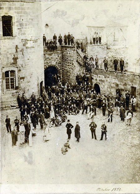 Französische Kriegsgefangene auf Schloss Waldeck, 1870