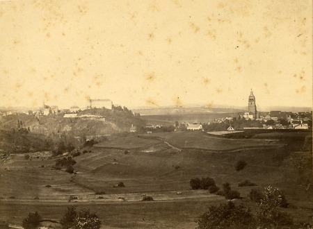 Blick von Westen auf Wildungen und Schloss Friedrichstein, um 1880