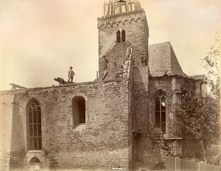 Abbruch der Kirche in Biedenkopf, vor 1885