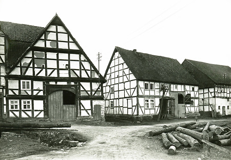 Fachwerkhäuser der Mühlenstraße in Obermeiser, 1929