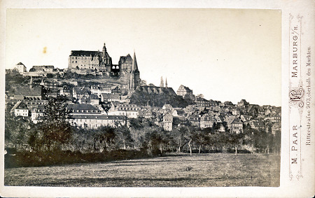 Postkarte mit Stadtansicht von Marburg, undatiert